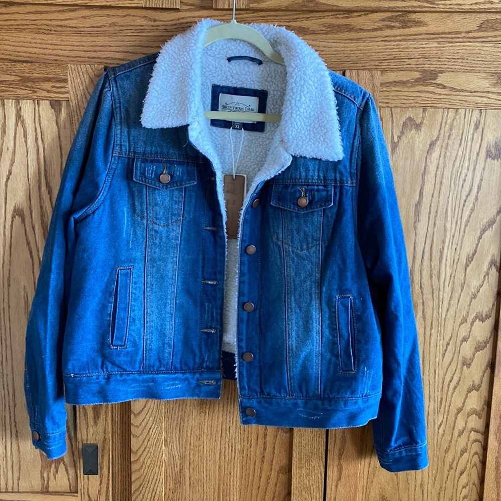Sherpa-lined denim jacket